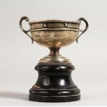 A SMALL SILVER PEDESTAL TROPHY CUP. Sheffield 1921.