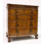A GOOD MID 20TH CENTURY MAHOGANY CHEST OF DRAWERS, by WARING & GILLOW, with a carved edge, blind