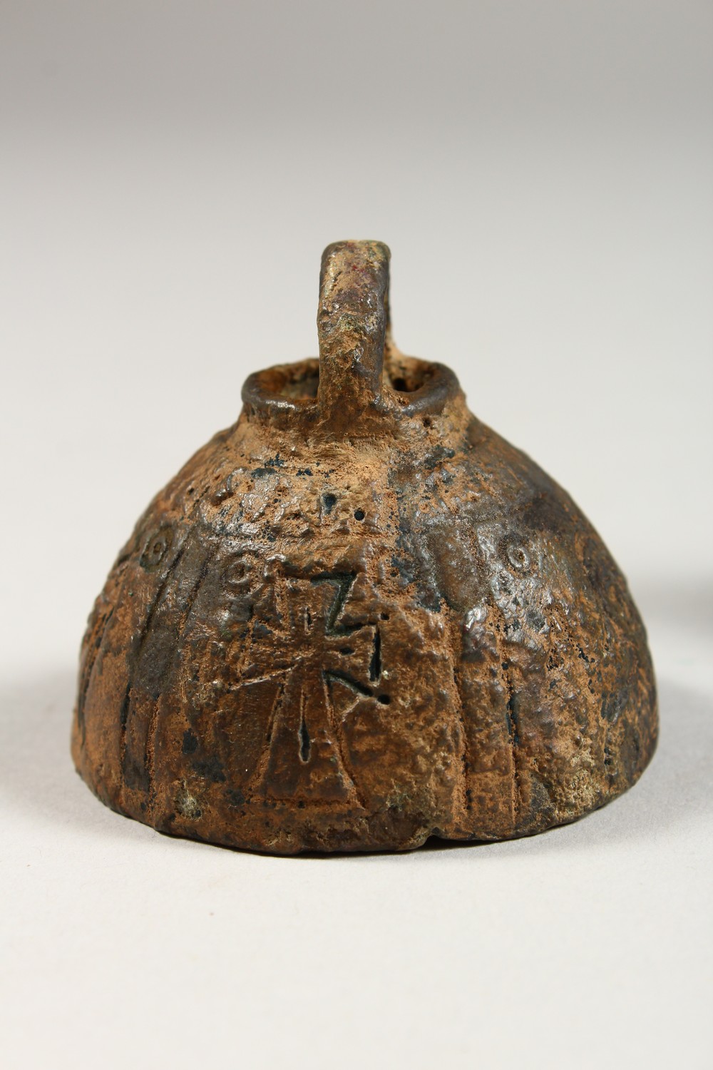 THREE BYZANTINE BRONZE BELLS. 1.5ins, 2ins and 4ins high. - Image 3 of 17