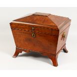 A GOOD REGENCY MAHOGANY MINIATURE CELLARETTE, probably an apprentice piece, of sarcophagus form,