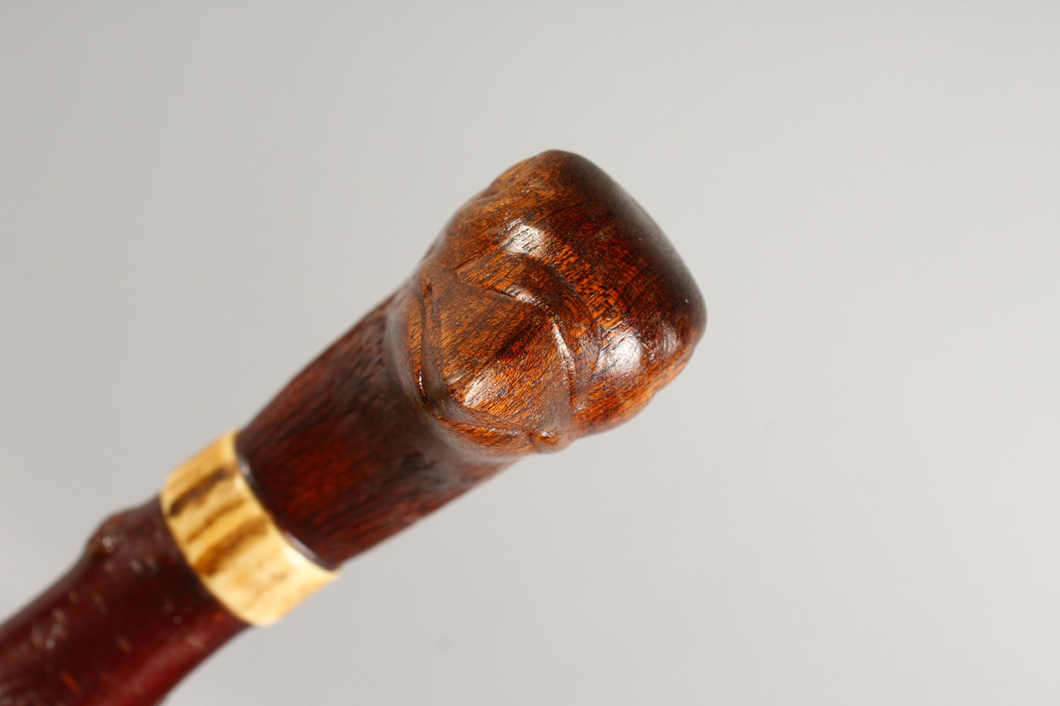 A WALKING STICK, the handle carved as a game bird. 38ins long. - Image 5 of 8