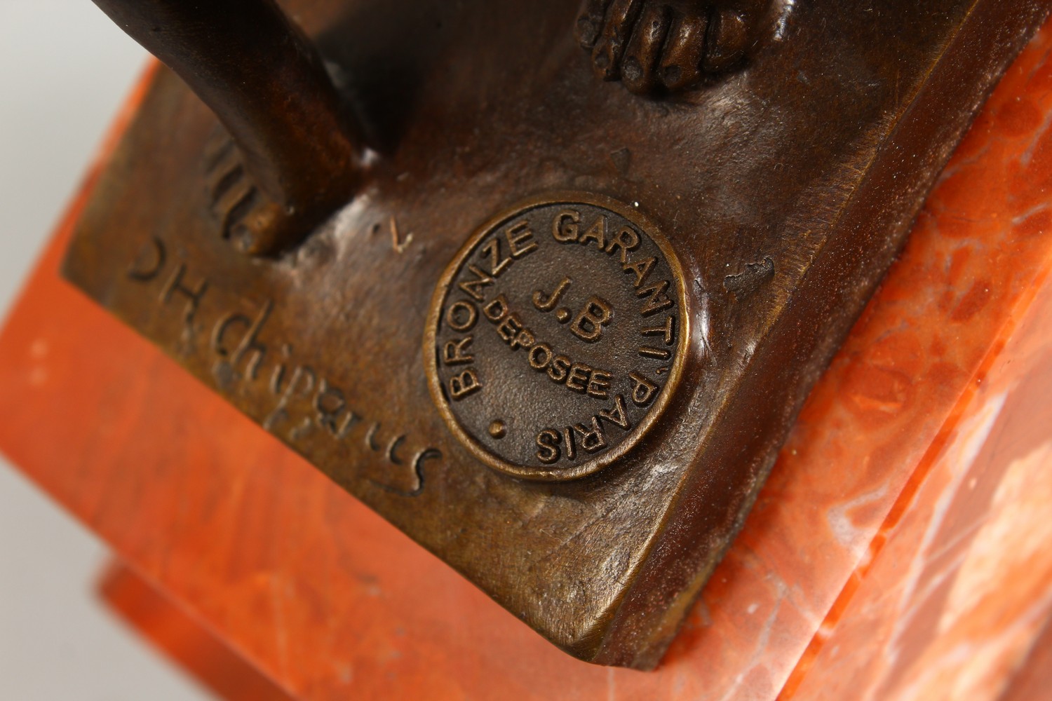 AN ART DECO STYLE BRONZE OF DANCERS, on a stepped marble base. 19ins high. - Image 6 of 8