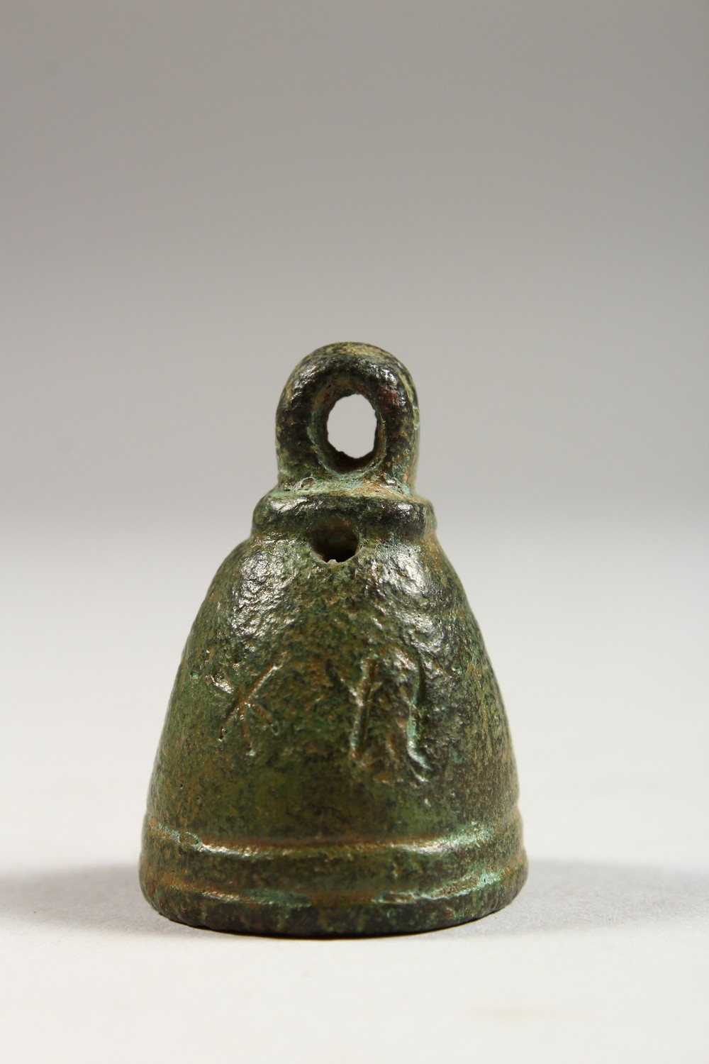 THREE BYZANTINE BRONZE BELLS. 1.5ins, 2ins and 4ins high. - Image 15 of 17