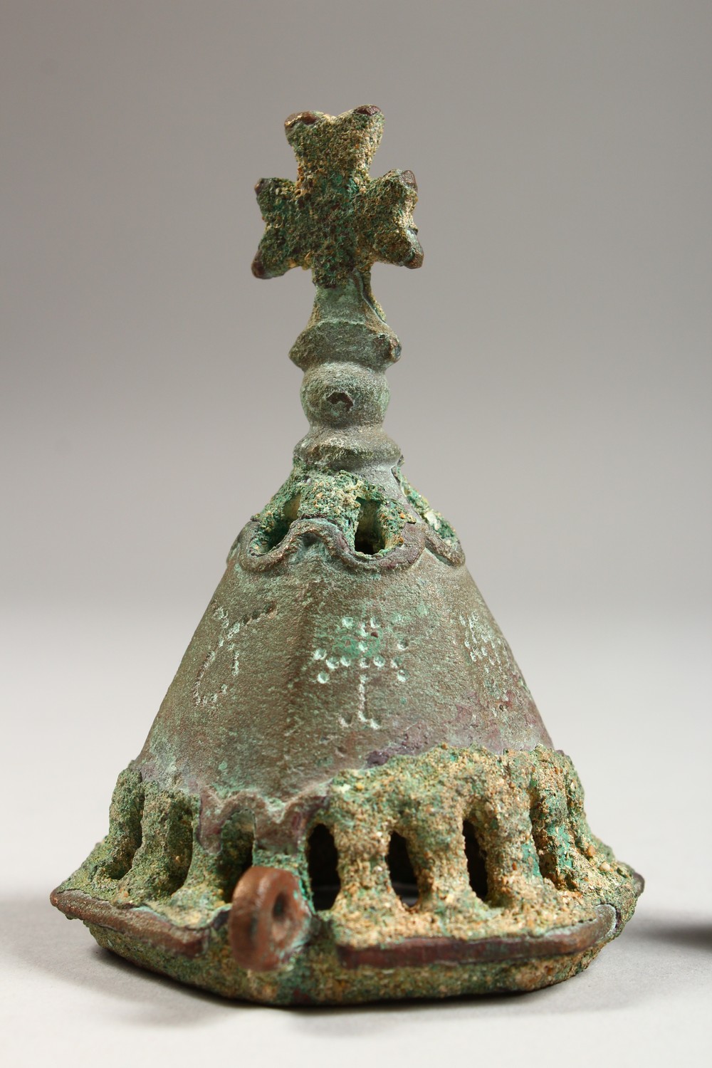 THREE BYZANTINE BRONZE BELLS. 1.5ins, 2ins and 4ins high. - Image 11 of 17