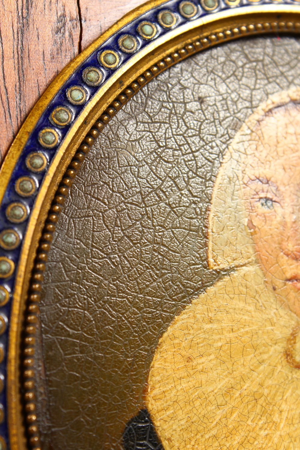 AN OVAL PORTRAIT MINIATURE, lady wearing a black coat with large white ruff, oil on copper, in an - Image 4 of 9