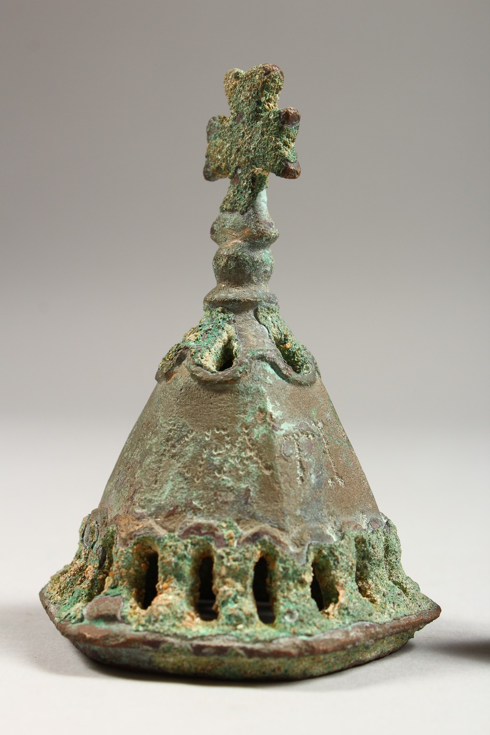 THREE BYZANTINE BRONZE BELLS. 1.5ins, 2ins and 4ins high. - Image 9 of 17