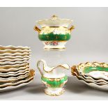A LATE 19TH CENTURY STAFFORDSHIRE PART SERVICE, comprising twelve various plates, six various