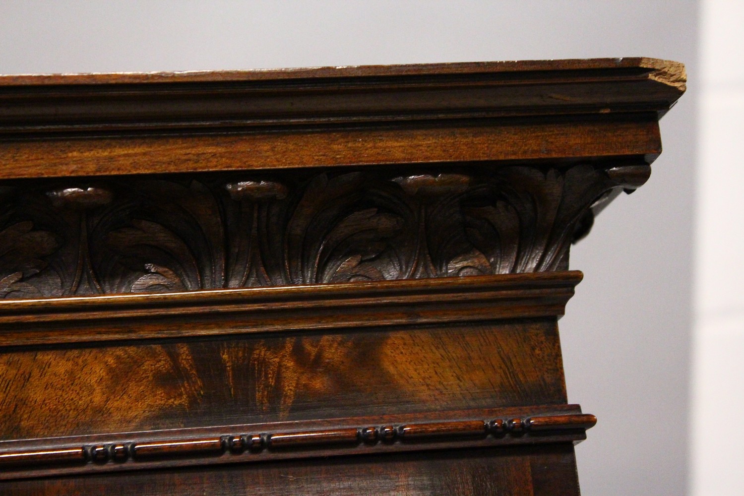 A GOOD MID 20TH CENTURY MAHOGANY WALL CABINET, by WARING & GILLOW, with carved cornice, pair of - Image 2 of 8