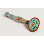 A CHINESE ENAMEL DECORATED RUYI SCEPTRE. 8ins long.