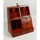 A GOOD LEATHER STATIONERY BOX. 15ins wide x 9ins deep x 9.5ins high.