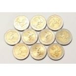 TEN OLYMPIC ATHENS 2004 EURO PIECES.