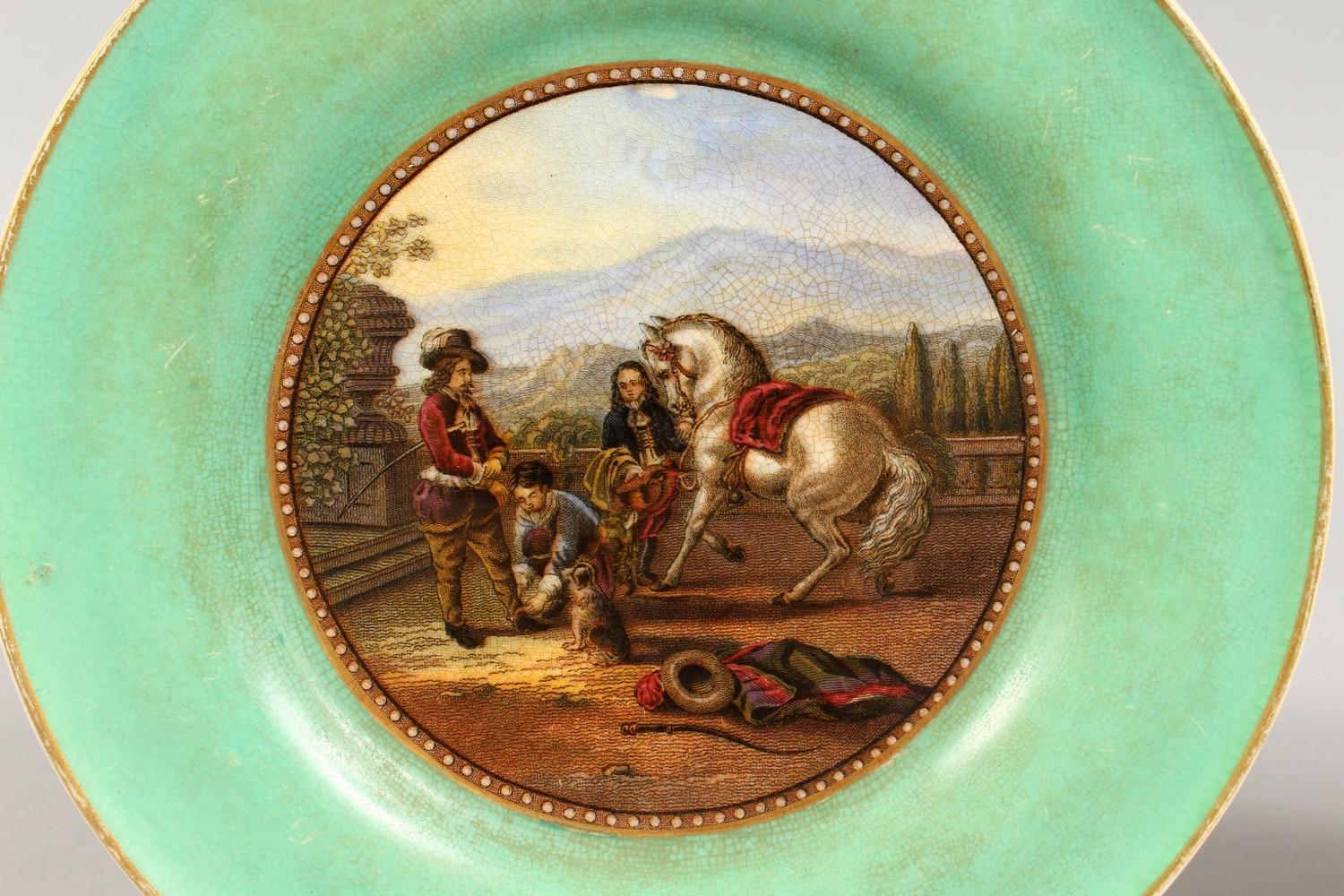 A PAIR OF PLATES After WOUWERMAN. 7ins diameter. - Image 2 of 7