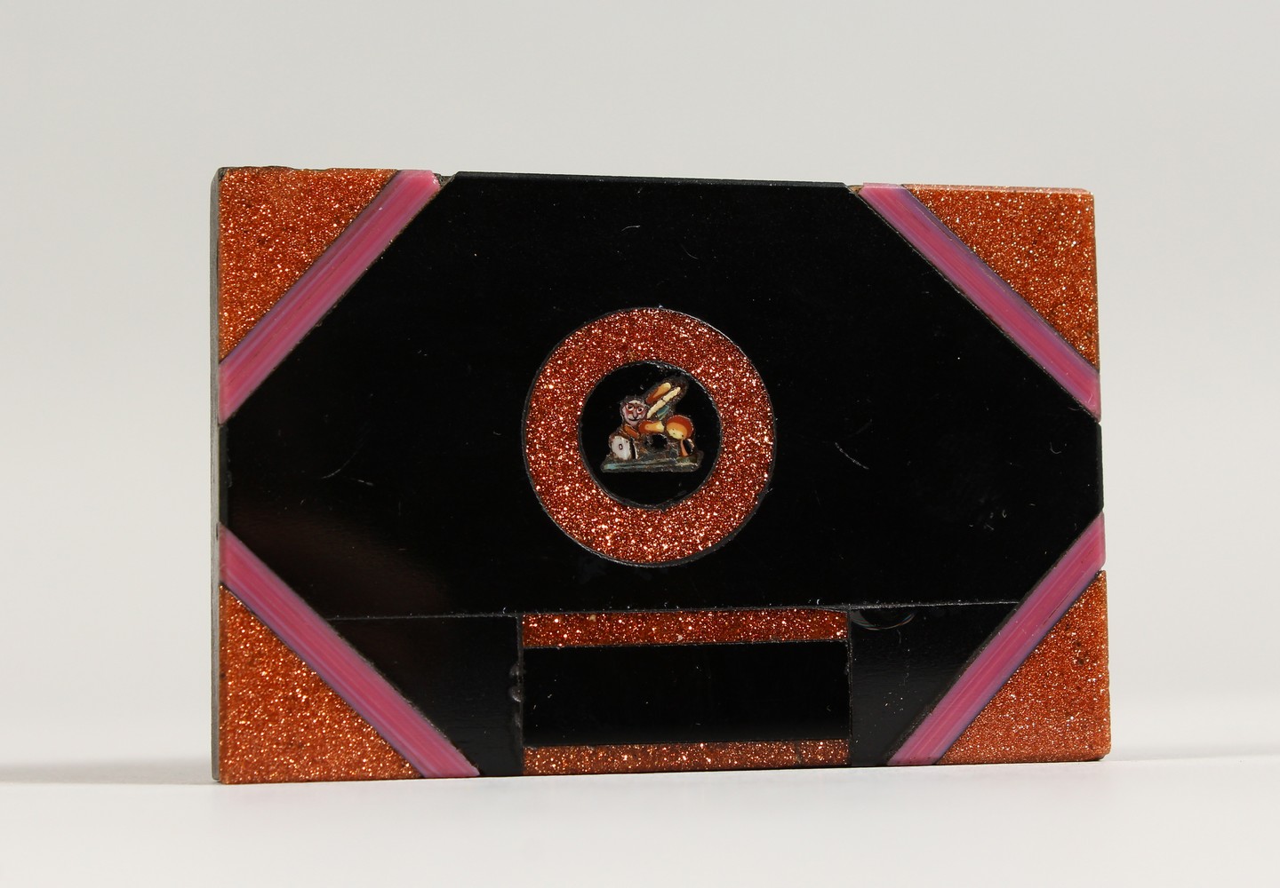 A MICRO MOSAIC AND GOLDSTONE PAPERWEIGHT. 3ins x 2ins.