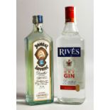 BOMBAY SAPPHIRE, London Gin, and a bottle of RIVES London Gin (2).