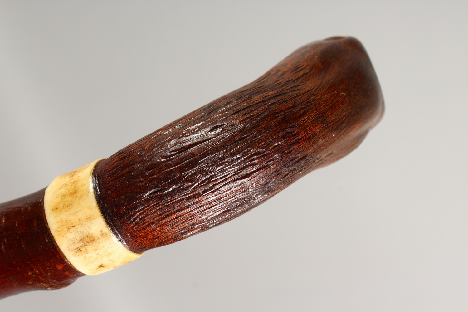 A WALKING STICK, the handle carved as a game bird. 38ins long. - Image 3 of 8