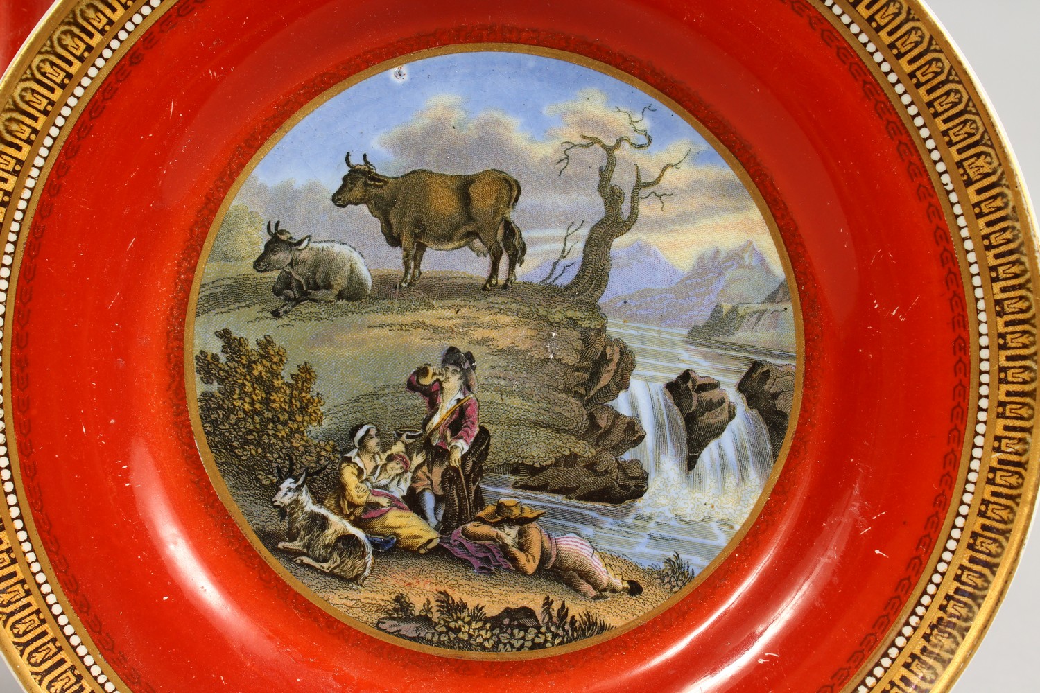 A SET OF THREE PLATES, "I Sell You My Boy" and two scenes after Wouwerman. 7ins diameter. - Image 7 of 10