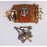 A BAG OF VARIOUS CLOCK AND OTHER KEYS.