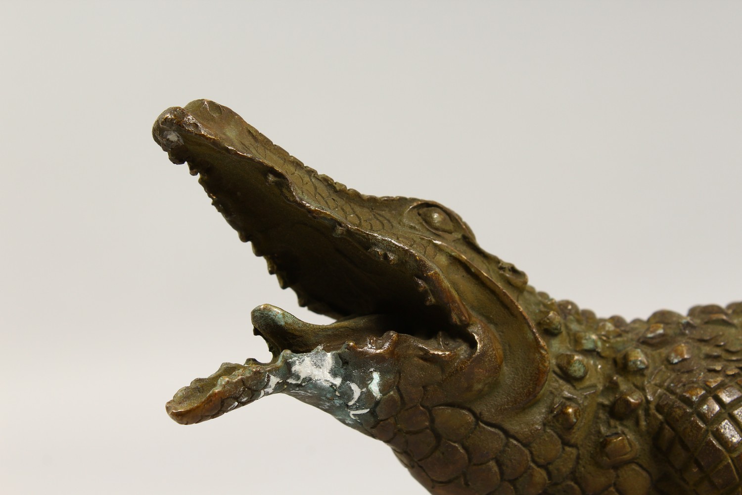 A BRONZE MODEL OF A CROCODILE. 9.5ins long. - Image 2 of 5