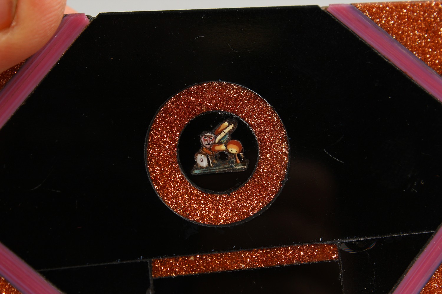 A MICRO MOSAIC AND GOLDSTONE PAPERWEIGHT. 3ins x 2ins. - Image 2 of 4