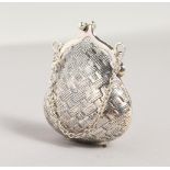 A MINIATURE SILVER PURSE.