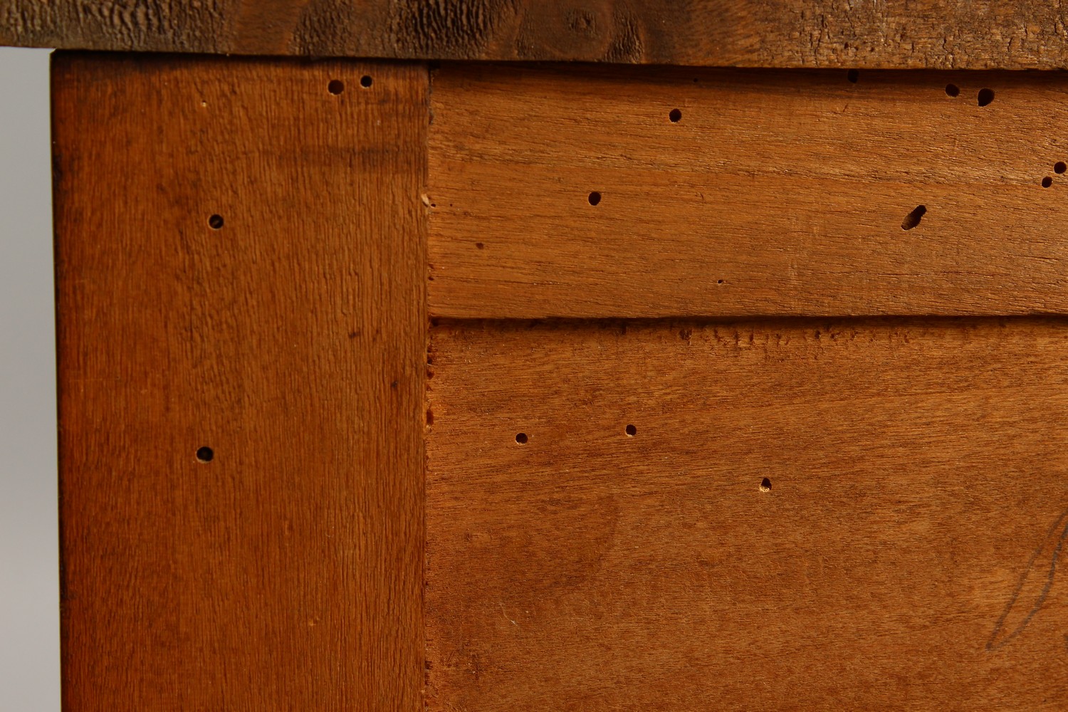 A MINIATURE FRENCH PARQUETRY AND MARQUETRY TWO DRAWER COMMODE, on tapering legs. 12ins wide. - Image 10 of 15