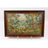 A GOOD FRAMED BRUSSELS TAPESTRY, "The Garden of Eden". 12ins x 20ins.