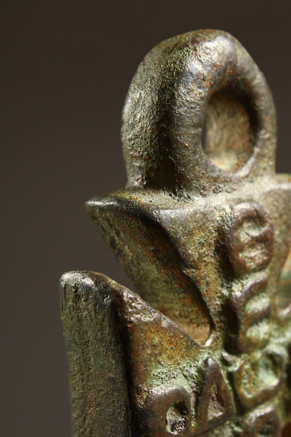 A BYZANTINE BRONZE CRUCIFORM STAMP and A BYZANTINE BRONZE WEIGHT. 4.5ins and 3.25ins. - Image 11 of 15