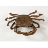 A JAPANESE BRONZE MODEL OF A CRAB. 4ins wide.