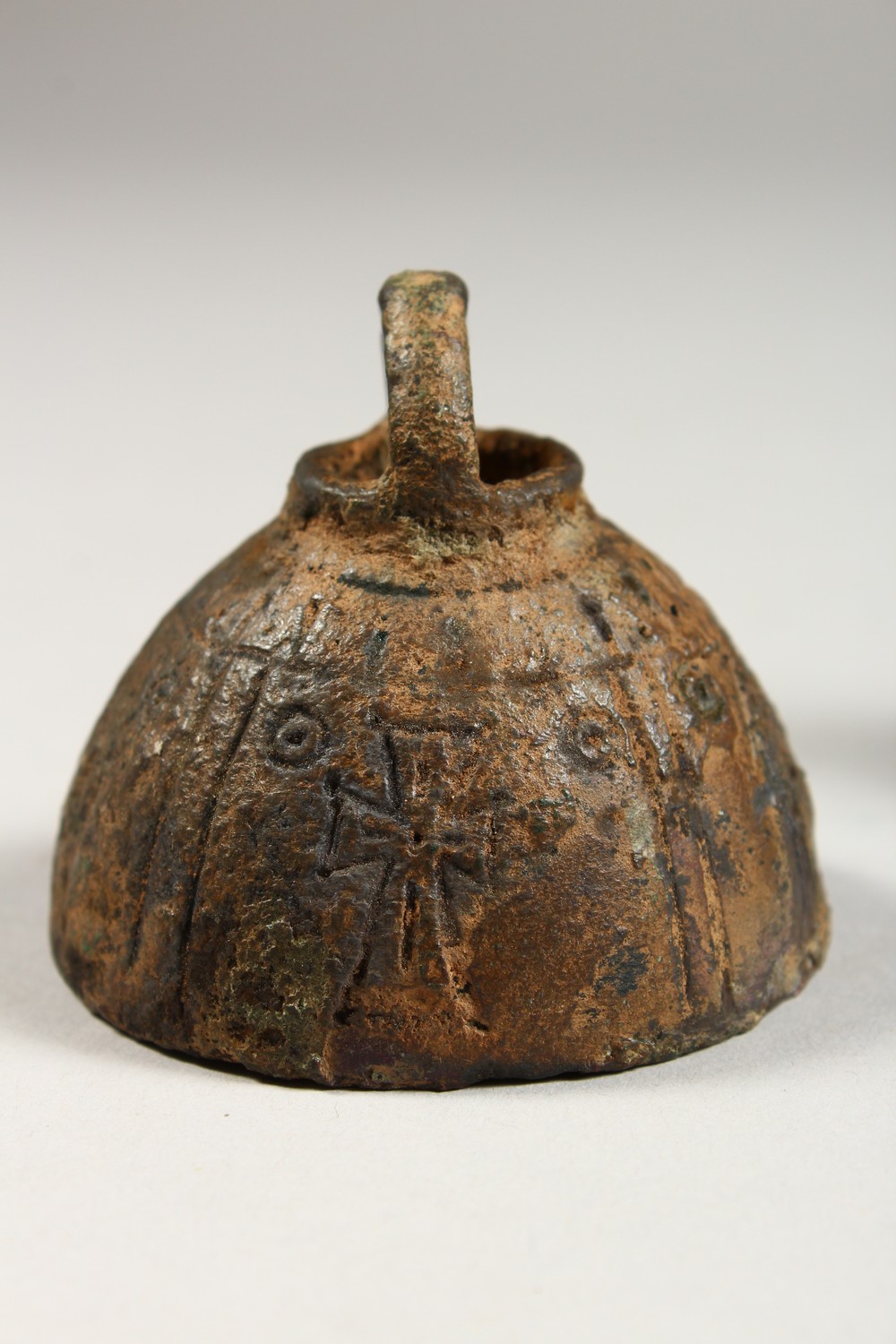 THREE BYZANTINE BRONZE BELLS. 1.5ins, 2ins and 4ins high. - Image 5 of 17