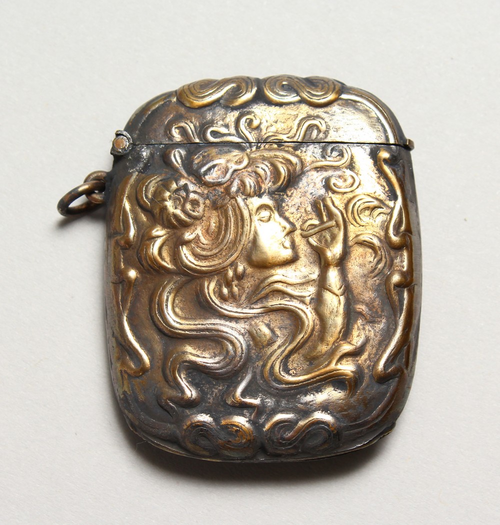 AN ART NOUVEAU STYLE VESTA CASE.