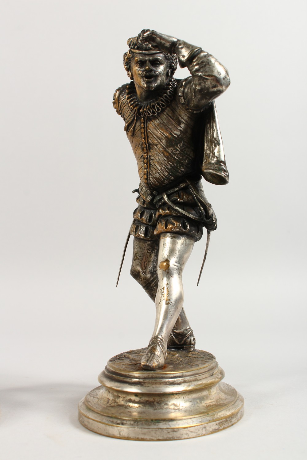 EMILE GUILLEMAN (1841-1907) FRENCH A PAIR OF LATE 19TH CENTURY SILVERED BRONZE FIGURES OF - Image 3 of 14