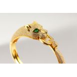 A GOOD GOLD PLATE PANTHER BANGLE.