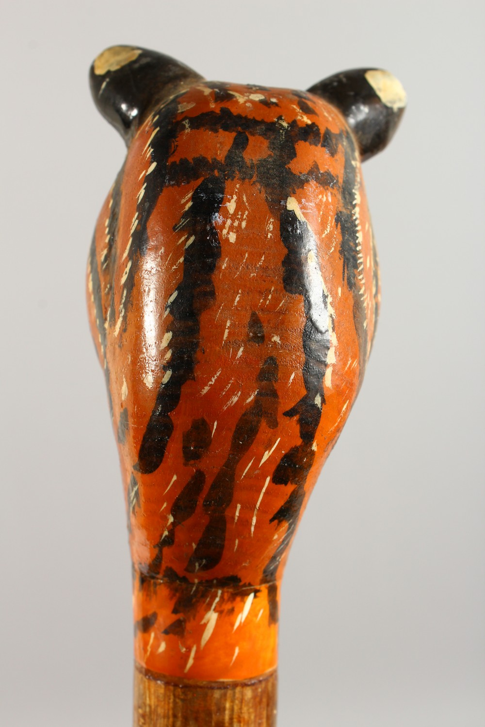 A WALKING STICK, the handle carved as a tiger. 52ins long. - Image 7 of 10