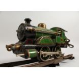 A BING TINPLATE CLOCKWORK "O GAUGE" LOCOMOTIVE, "HERCULES", No. 504; together with a small amount of