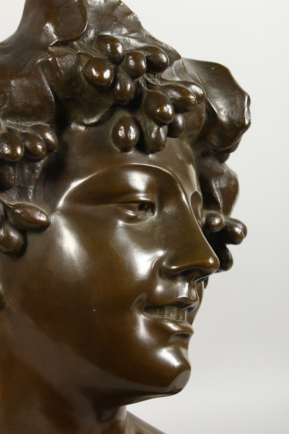 AFTER LAMBEAUX A LARGE CAST BRONZE BUST OF A YOUNG LADY. 21ins high. - Image 2 of 9