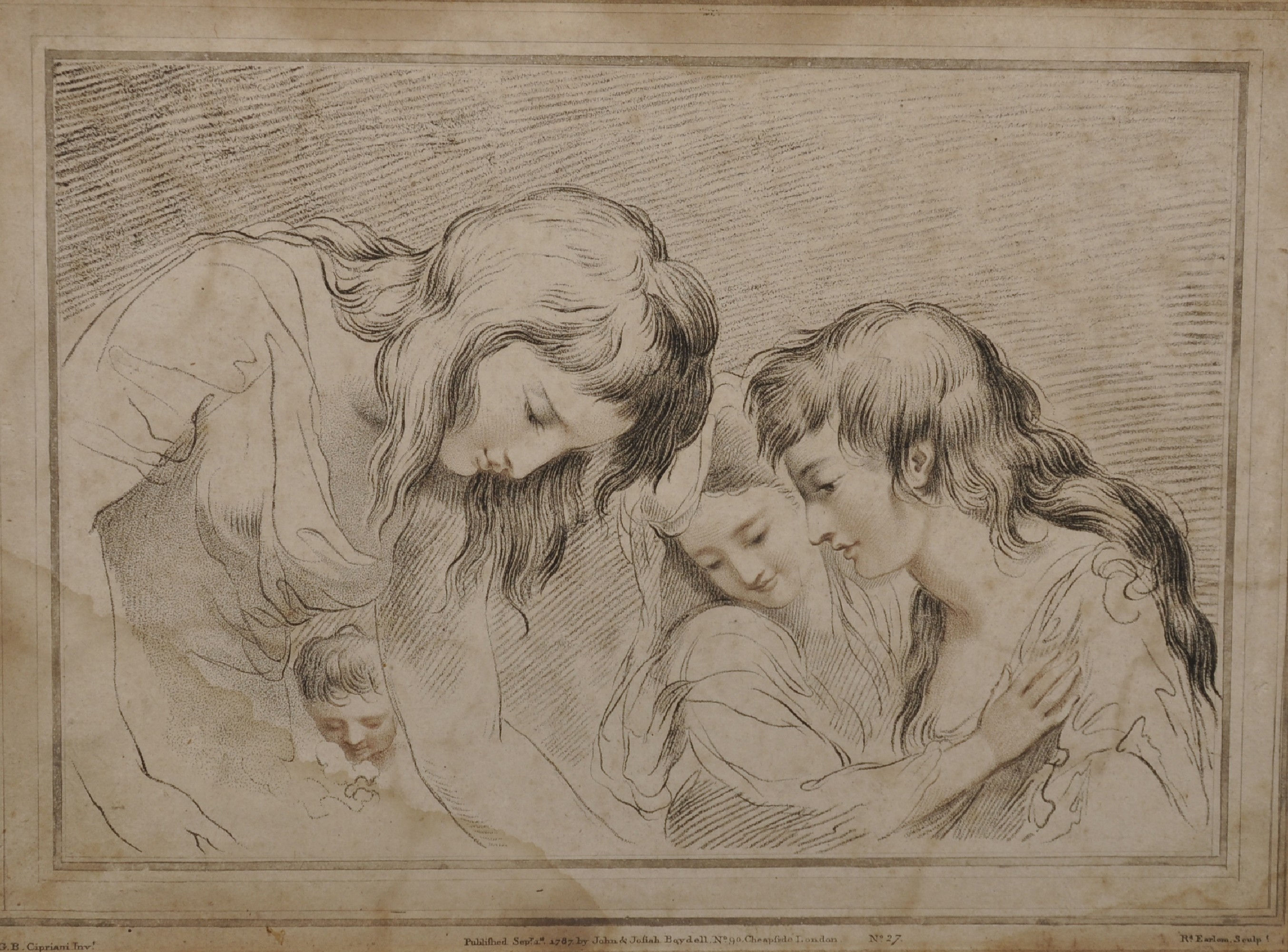 After Giovanni Battista Cipriani (1727-1785) Italian. Figure Studies of Young Girls, Engraving, 9.