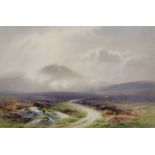 Charles Edward Brittan (1870-1949) British. "Moorland Scene", Watercolour, Signed, and Inscribed