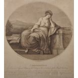 After Angelica Kauffman (1741-1807) Swiss. "Composition", Engraved by Bartolozzi, Overall 12.5" x