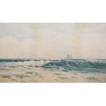 Henri Tebbitt (1852-1926) British/Australian. A Seascape, with a Three Masted Boat in the