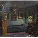 Manner of Walter Richard Sickert (1860-1942) British. The Interior of a Bedroom, with a Green