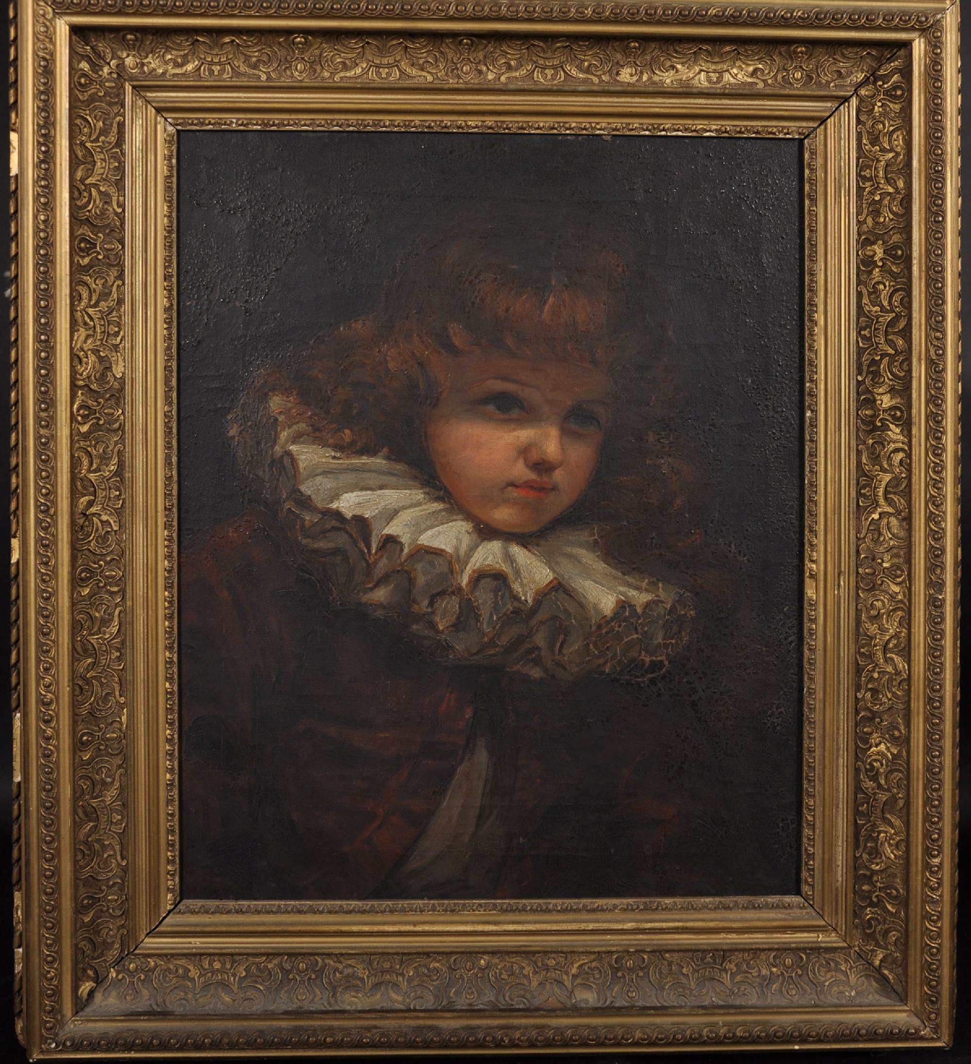 Manner of Jean Baptiste Greuze (1725-1805) French. Portrait of a Young Boy, wearing a Ruff, Oil on - Image 2 of 3