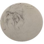 18th Century English School. Study of Naked Figures, Pencil, Inscribed 'a Blot by Accident',