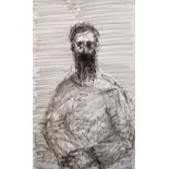 Michael Werner (1912-1989) German. Study of a Bearded Man, Pen and Ink, Unframed, 9" x 5.5", and