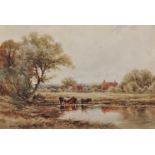 Henry Deacon Hillier Parker (1858-1930) British. "At Guildford, Surrey", A River Landscape, with