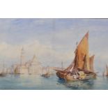 Andrea Vasari (1873-1961) Italian. A Venetian Scene, with Boats in the foreground, Watercolour, 14.