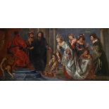 18th Century Italian School. 'The Mystic Marriage of St Catherine', Oil on Canvas, 34" x 71.5".