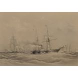 Thomas Goldsworthy Dutton (1819-1891) British. "H.M. Steam Frigate 'Firebrand'", Lithograph, in a