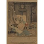 After Luigi Rossi (1853-1923) Italian. "L'Indiscret", Print, 14.25" x 10.5" and another Print