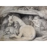 Studio of Sir Edwin Henry Landseer (1802-1873) British. "The Arab Tent (1865-66)", with a Mare and