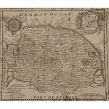 After Emanuel Bowen (1693-1767) British. "Norfolk", Map, Unframed, 7" x 7.75", together with Four